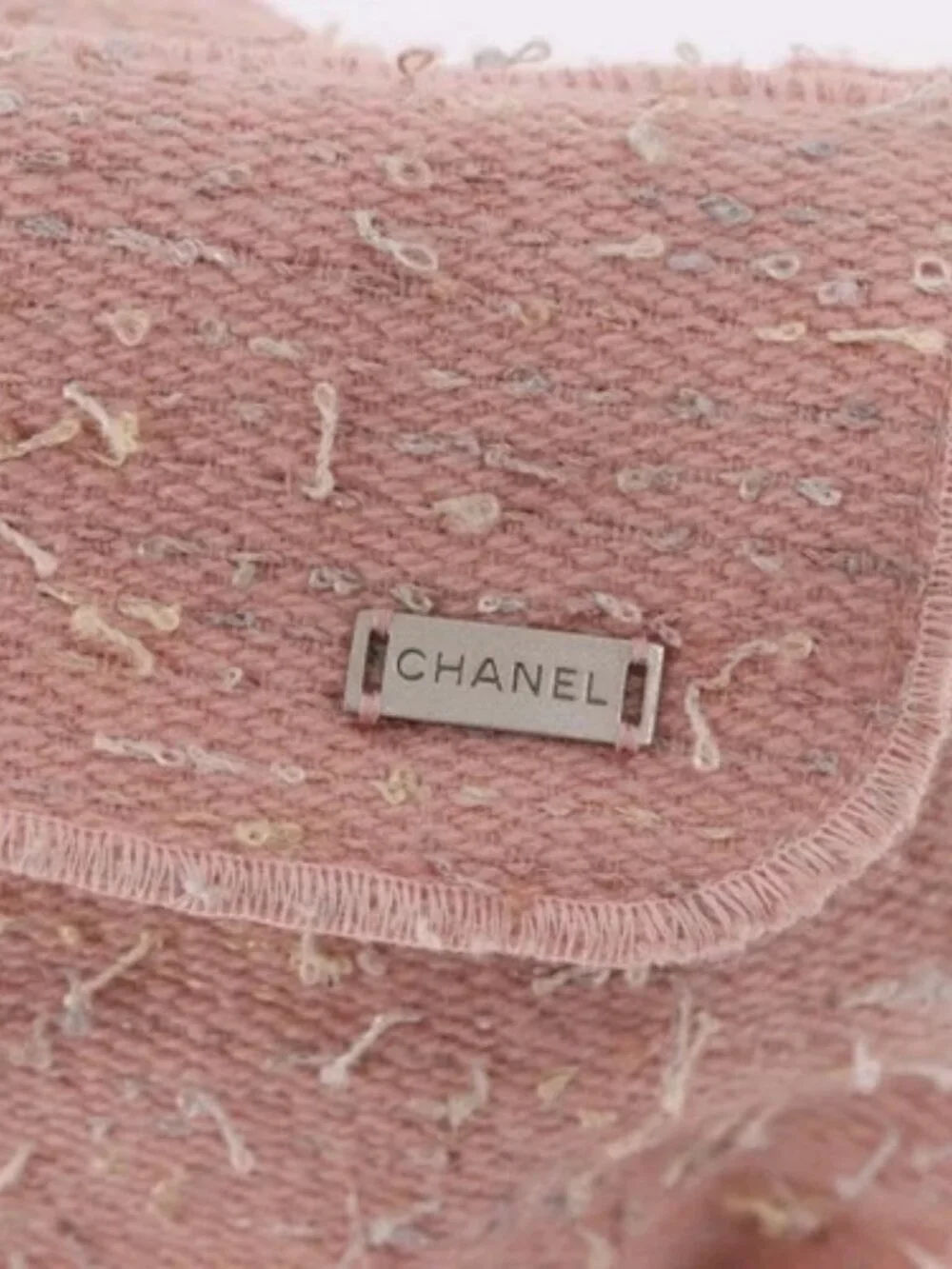 CHANEL Shoulder Bag Tweed Pink Silver CC Auth ar13942A